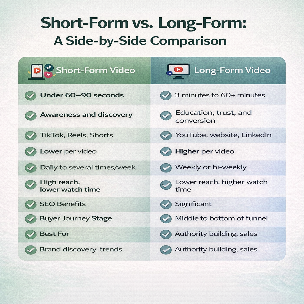 SHORT-FORM VS. LONG-FORM: SIDE-BY-SIDE COMPARISON
